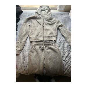 Lounge Gray Hooded Tracksuit Set